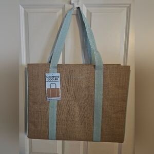 Jute and Sage Green Shopping Cooler Bag